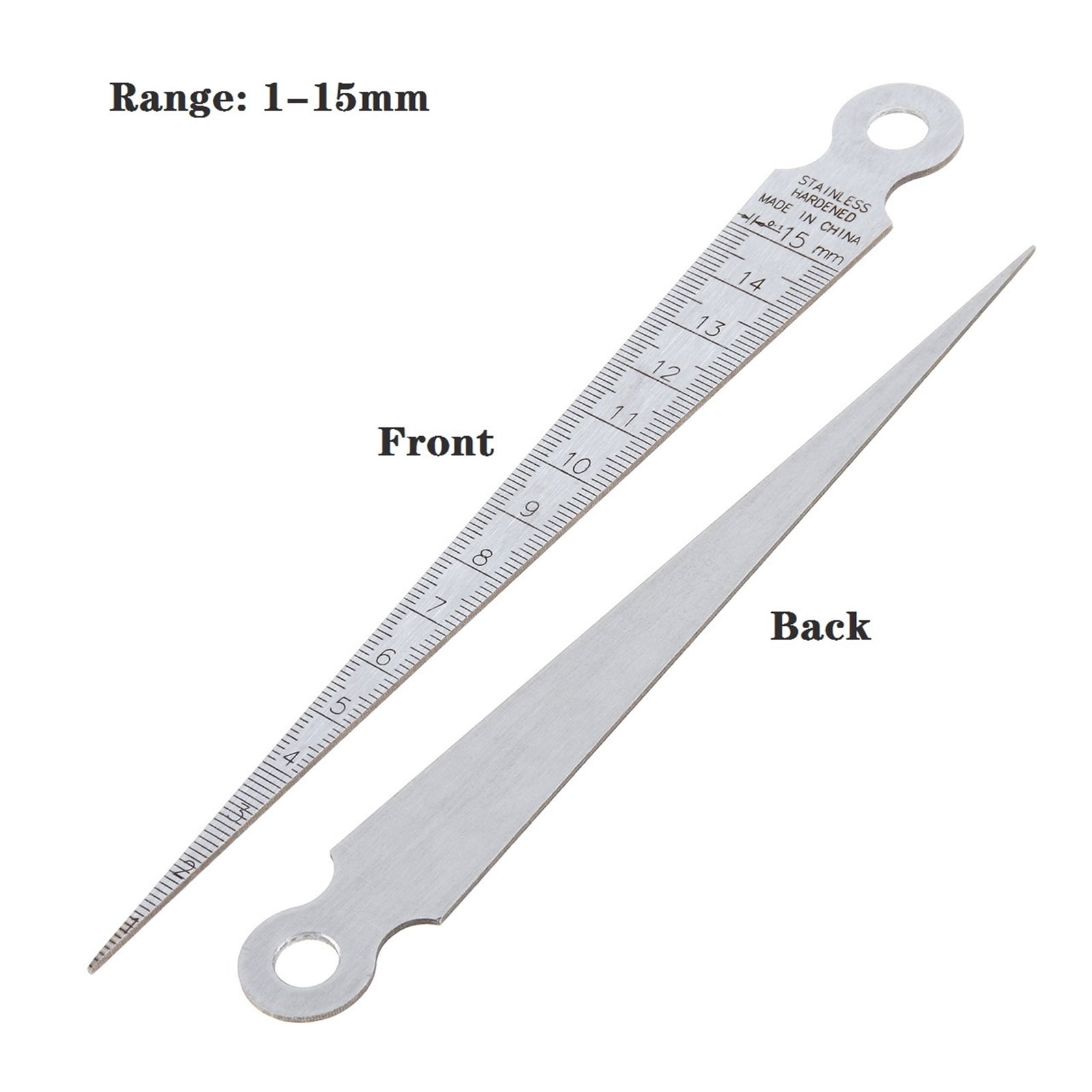 6pcs/set Stainless Steel Taper Gauge 0mm-7mm Aperture Scale Wedge Feeler Gauge Aperture Scale Hole Inspection Measuring Ruler ,Corrosion-Resistant