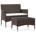 thumbnail image 1 of vidaXL 2 Piece Garden Lounge Set with Cushion Poly Rattan Brown, 1 of 5