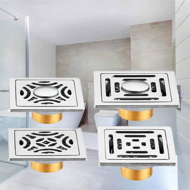 Desagüe de suelo de acero inoxidable, tapón autosellante, drenaje reforzado, diseño resistente, para sótanos, tapón impermeable, accesorio para sistema de drenaje, desagüe resistente a la corrosión.