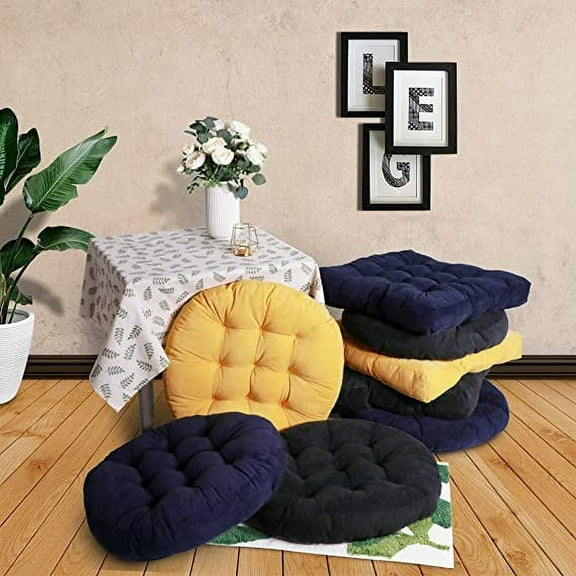 Namzi Floor Pillow Cushion, 22 inch Round Seat Cushion, Outdoor Floor Pad, Meditation Cushion for Yoga Living Room Sofa Balcony, Navy Blue 1