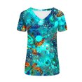 thumbnail image 5 of PVCS Womens Tops Women's Fashion Summer V-Neck Short Sleeve Printed Casual T-Shirt Blouse Tops, 5 of 5