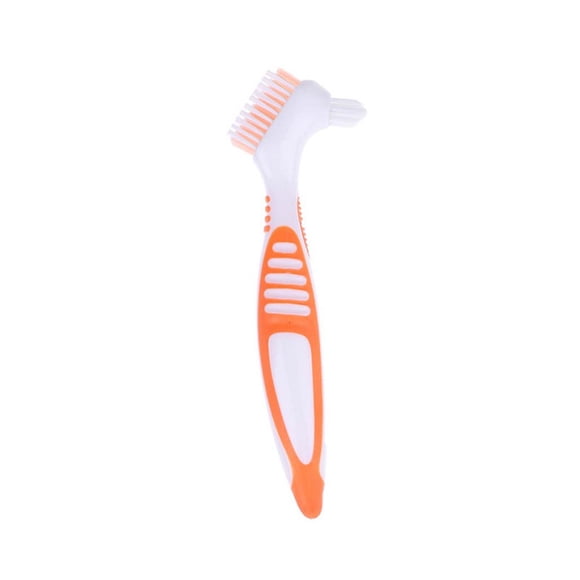 LEEYNEER Clearance Under $5.00 Denture Brush Double Sided Toothbrush Multi-Layered Bristles Hard Denture Toothbrushes for Denture Care with Multi-Layered Bristles & Ergonomic Rubber Han