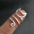 thumbnail image 6 of TIHLMK Rings for Teen Cute Cat Silver Ring Women Wrap Finger Ring Adjustable Jewelry Gift Silver, 6 of 8