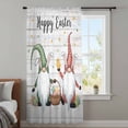 thumbnail image 4 of Easter Gnomes Sheer Curtains 45 Inches Long, Spring Farmhouse Bunny Eggs Wooden Grain Light Filering Curtains, Breathable Simi Curtain Privacy Drapes for Kitchen Bathroom Small Window Treatment, 4 of 9