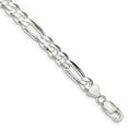 thumbnail image 4 of Sterling Silver Rhodium-plated 7.75mm Figaro Chain Bracelet Size 8, 4 of 4