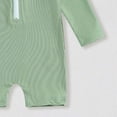 thumbnail image 4 of HCNTES Baby/Toddler Boys One Piece Swimsuit Summer Long Sleeve Zipper Bathing Suit Infant Beach Rash Guard(Light Green,3-4 Y), 4 of 5