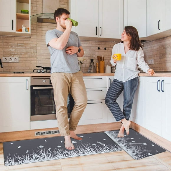 YQHWQ 2 Pieces Kitchen Rugs Kitchen Mats Kitchen Mats Cushioned Anti Fatigue Kitchen Mats Floor Pieces Kitchen Rugs Kitchen Mats Kitchen Mats Cushioned Anti Fatigue Kitchen Mats Floor N