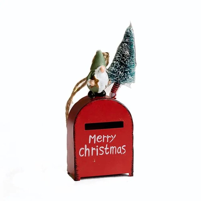 Adorno de árbol de Navidad de Metal Retro, colgantes de puerta de bienvenida, muñeco de Ángel de dibujos animados de Santa Claus, adornos de gota, decoración de Navidad