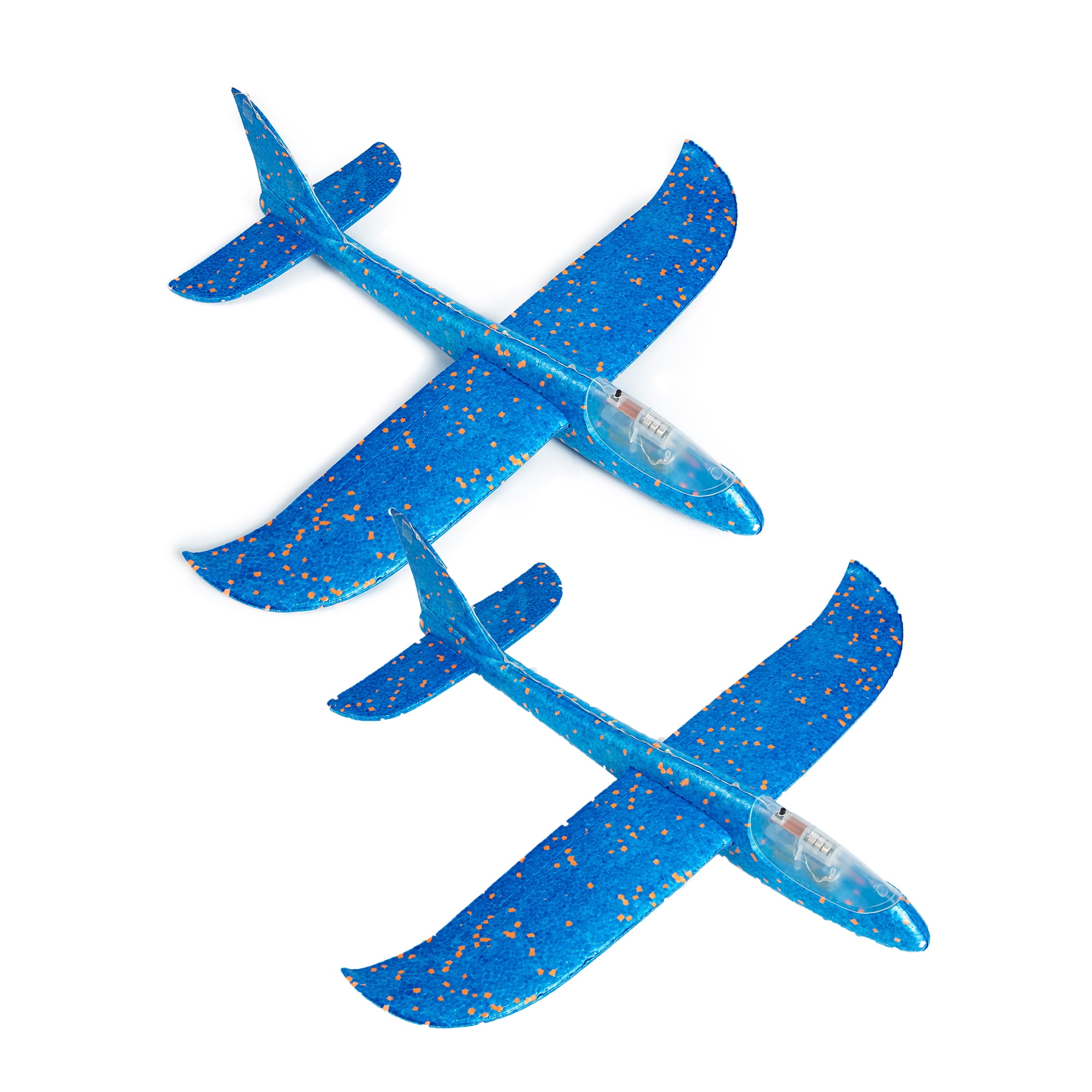 2Pcs EPP Foam Manual Throwing Glider Air Plane Flying Toy Stunt Version Children Educational Toy for Outdoor Toddler Children Boys Girls Gifts Throw Glider Toy Blue