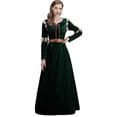 thumbnail image 3 of FeiKong Conjunto de disfraz de princesa Mérida valiente para mujer adulta, vestido y cinturón, prenda de película, vestido de fiesta de cosplay, 3 of 5