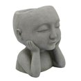 thumbnail image 2 of Benjara BM238186 12 x 9 x 9 in. Closed Eye Child Resin Planter with Round Opening, Gray, 2 of 3