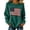 Blackish Green, variant on Women's American Flag Novelty Pullover Sweater, Oversized USA Flag Print Knit Top, Cozy Long Sleeve Casual Sweater for Holiday Cosplay Daily Wear White M