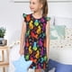 thumbnail image 4 of Balery Colorful Cats Camisón de princesa para niñas, pijama de algodón con mangas abullonadas, suave y bonito.-X-Large, 4 of 6