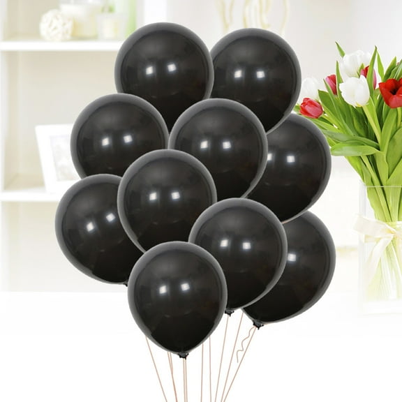 Topbathy 20Pack Black Balloons 10 Inch Latex Matte Solid Color