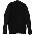 thumbnail image 1 of Alfani Mens Chenille Cardigan Sweater, Black, Small, 1 of 1