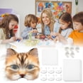thumbnail image 1 of DIY Cats Face Mask Kit Includes Blank Cats Mask Faux Fabric And Plastic Mesh For Holiday Decorations, 1 of 8
