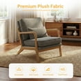 thumbnail image 7 of EOP Mid-Century Modern Accent Armchairs Set of 2 with Solid Wood Frame, Removable Soft Cushion & Lumbar Pillow, Upholstered Reading Leisure Chairs for Living Room Bedroom Balcony Waiting Room, Gray, 7 of 7