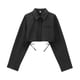thumbnail image 4 of HH TRAF Camisa de mujer nueva moda de otoño sólida con detalle de cordón Camisas casuales elegantes de manga larga con un solo pecho para mujer, 4 of 4