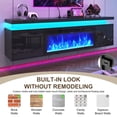 thumbnail image 5 of Blotout 70'' Fireplace TV Stand with 36'' Fireplace, Gloss Wall Mounted Fireplace Entertainment Center with Storage&Power Outlet, Modern LED Light Console for Wall-mounted TV Up to 80'', 5 of 11