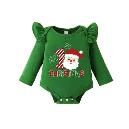 

Boys Girls Long Sleeve Cartoon Santa Letter Printed Pullover Romper Sweatshirt Bodysuits Christmas Onesie Baby Boy Baby Girl Coming Home Outfit Sister Brother Matching Outfits