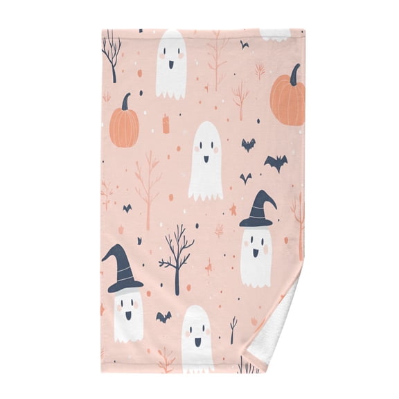 Yayeee 100% Cotton Hand Towels for Bathroom 16" x 28" Soft Absorbent Kitchen Towel, Cute Cartoon Halloween