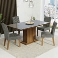 thumbnail image 2 of Juego de Comedor Mesa con Tablero de Vidrio 4 Sillas Marrón/Gris/Plata Marilia Madesa, 2 of 6