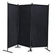 thumbnail image 2 of Resenkos Portable Wall Partition Room Separators, Metal Fabric 3 Panels Folding Privacy Screen Room Divider, Black, 2 of 7