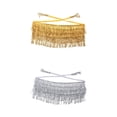 thumbnail image 1 of 2PCS Moda para Mujer Danza Del Vientre Bufanda de Cadera Borla Chal Wrap Performance, 1 of 9