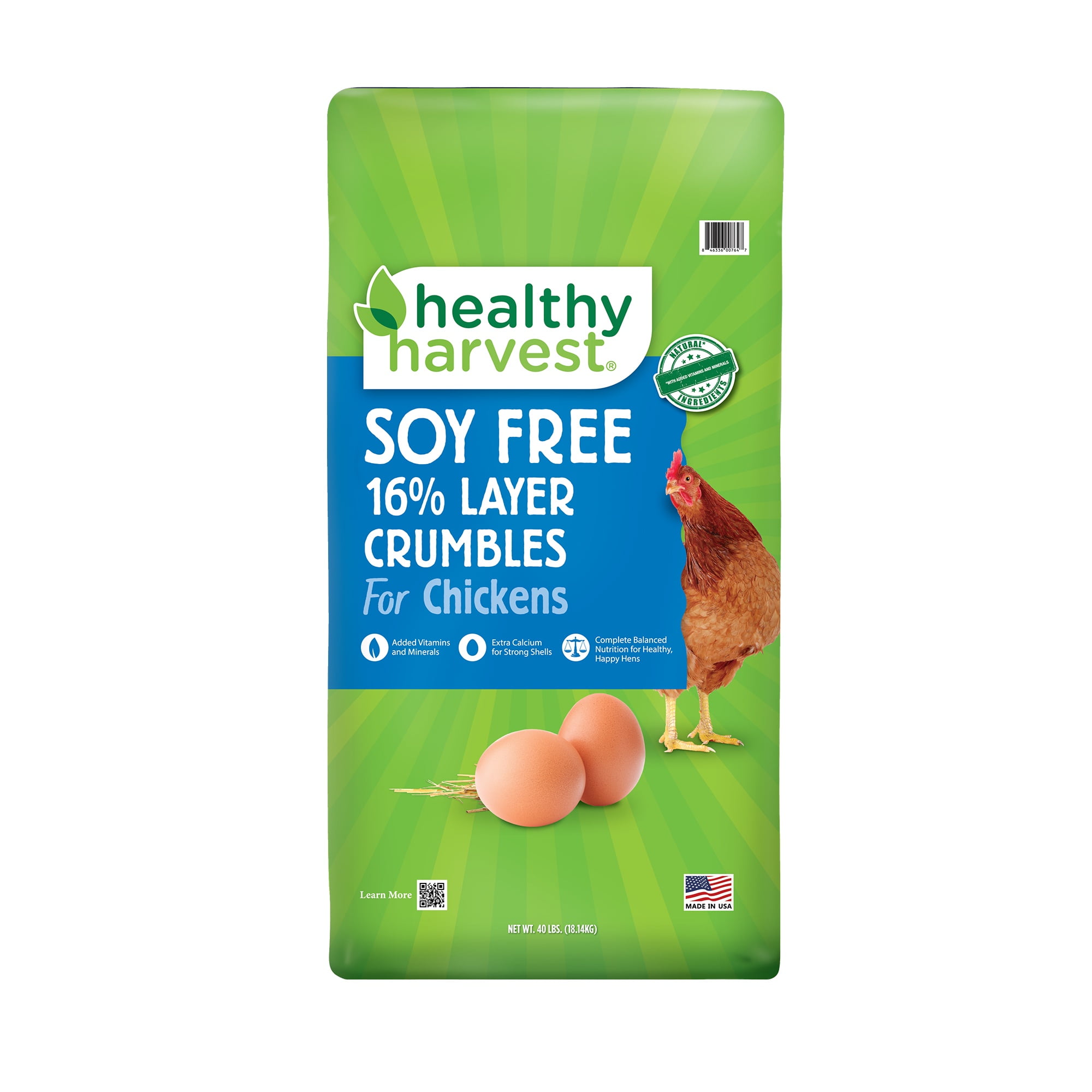 (4 pack) Healthy Harvest Soy Free 16% Layer Crumbles Poultry Feed