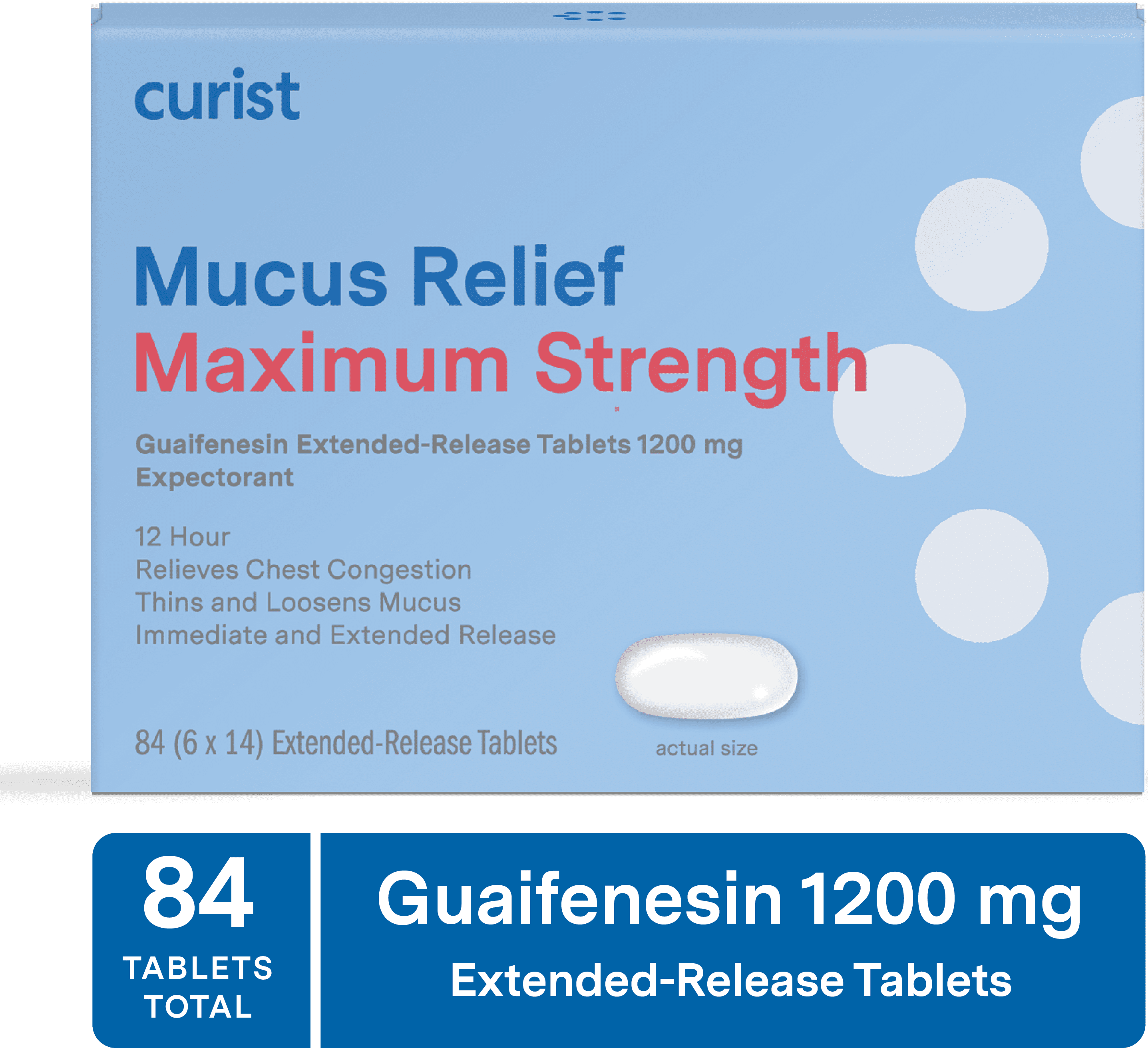Curist Max Strength Mucus ER Relief Guaifenesin 1200 mg Extended-Release, 84 Count