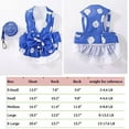 thumbnail image 4 of Dog Harness Dress for Small Dog Floral Dog Harness and Leash Set Bow Knot Puppy Princess Skirt with D-Ring Mesh Summer Pet Clothes for Cat Dogs (Small, Blue), 4 of 6