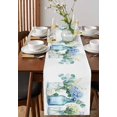 thumbnail image 2 of Table Runner Dresser Scarf 14 x 72 Inch Spring Floral Hydrangea Leaves Bottle Watercolor Illustration Table Runners Non-Slip Heat Kitchen Dining Table Decor for Indoor Outdoor Home Party Decoration, 2 of 7