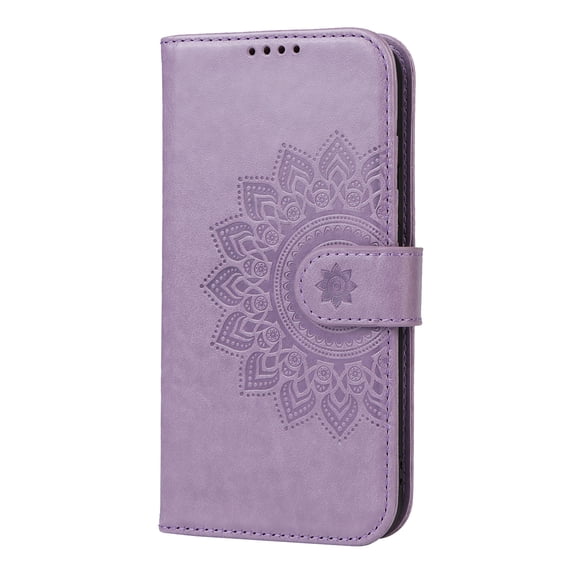 Allytech Flip Wallet Case For iPhone 13 6.1 inch,Luxury PU Leather 360 Protection Shockproof Magnetic Stand with Wrist Strap Cover.For iPhone 13,Purple