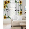 thumbnail image 2 of Yellow Sunflowers Kitchen Curtains Summer Floral Eucalyptus Leaves Striped Cafe Short Curtains for Bathroom Blackout Window Curtain Small Window Treatment Drapes for Bedroom Living Room 52"x45"x2, 2 of 9