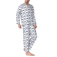 thumbnail image 2 of Uemuo Hipster Mustache Pattern 2-Piece Loungewear Set - Men’s Soft Sleepwear, Cozy Winter PJs, Comfy Sleep Set-XX-Large, 2 of 7