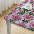 thumbnail image 5 of HAOXIT  Gulbahar White Pink  Spring Summer Square Tablecloth, Handblock Print Floral Table Cloth for Kitchen Dining Linen I Weddings, Outdoors, Easter 40*40, 5 of 8