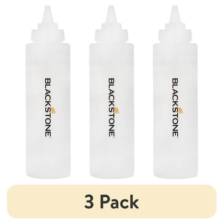 (3 pack) Blackstone Flexible Plastic Squeeze Bottle with Twist-on Cap, 32 oz - 3 in L x 3 in W x 11.42 H