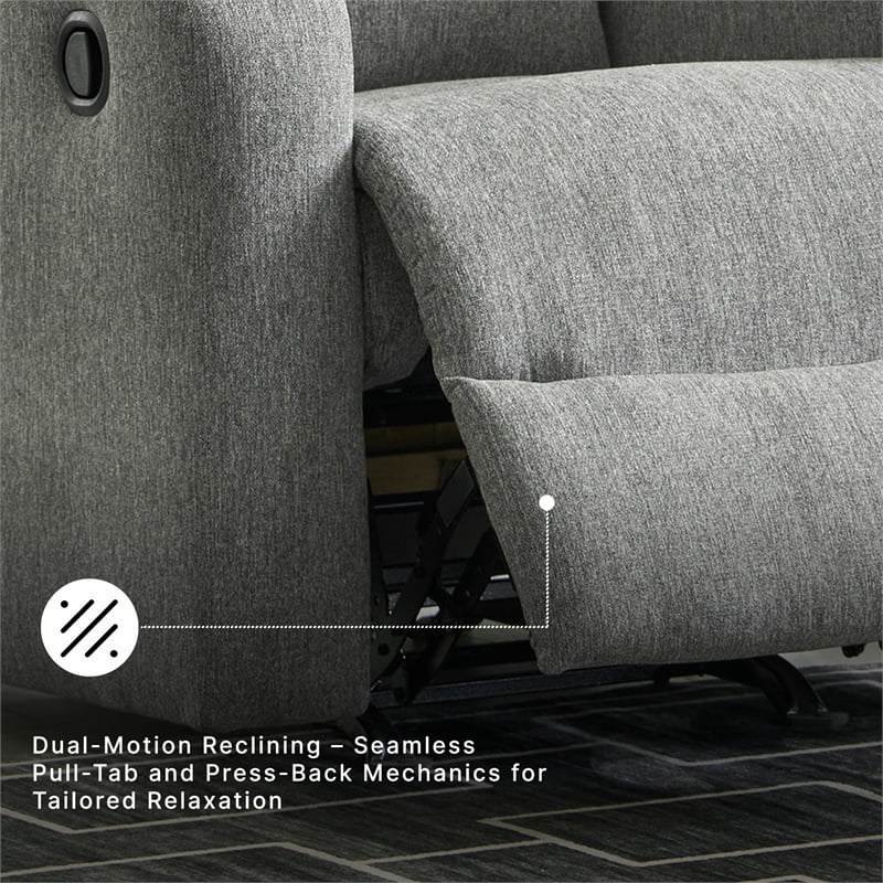 Signature Design by Ashley Carrigan Lane Gray Reclining Loveseat with Console