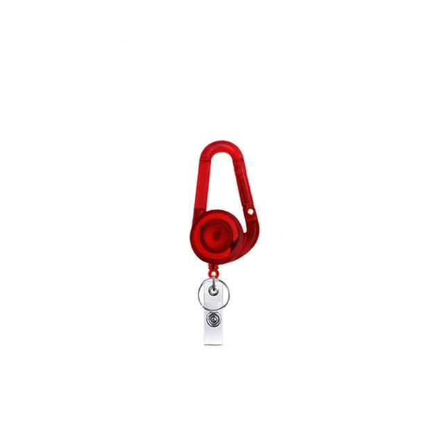 Enrouleur de Badge Rétractable Clip Porte-Clés Lanière d'Identité Étiquette de Nom Porte-Badge Enrouleurs Ceinture à Rappel Porte-Clés Robuste Rouge