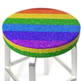 thumbnail image 3 of Balery Colorful Glitter Rainbow Velvet Round Bar Chair Cushion Cover Adjustable, Protects From Scratches And Stains, Soft & Washable Ideal For Wooden And Metal Stools - 13 Inch, 3 of 7