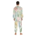 thumbnail image 2 of 1 Piece Adult Onesie Pajamas Cozy & Loose-Fit Sleepsuit Loungewear with Pockets Pastel-colored Cats and Flowers X-Small, 2 of 7