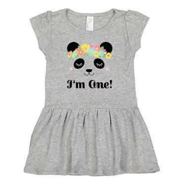 Inktastic First Birthday Panda 1 Year Old Girl Girls Baby Dress