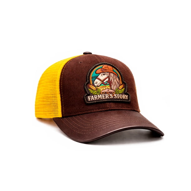 KNITE Gorra Farmer Horse Brown Agro Trucker Hombre Ajustable Estilo Rancho