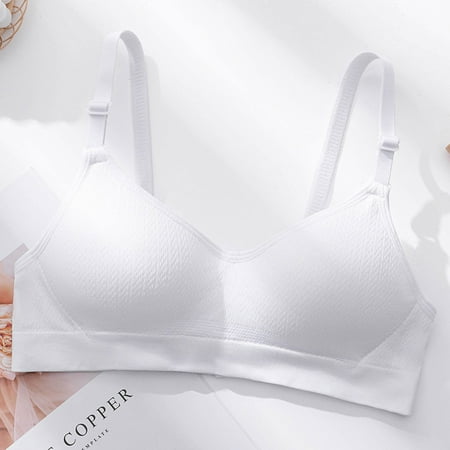 Pavied Minimizer Bras Feelingirl Bra Wireless Bras Junior High School Students  Underwear Seamless With Cups Without Steel Rings Gathered And Imitation Bras Seamless Bras Womens Bras White 36