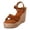 Brown, variant on Womens Espadrilles Wedge Sandals Platform High Heels Adjustable Ankle Strap Open Shoes Toe Buckle Thick Soled Sandals Blue 5