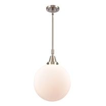 447-1S-SN-G201-12-Innovations Lighting-Beacon - 1 Light Stem Hung Mini Pendant-16.13 Inch Tall and 12 Inch Wide-Brushed Satin Nickel Finish-Matte