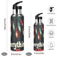 thumbnail image 2 of Yayeee 20oz Insulated Water Bottle Double Wall Stainless Steel with Flip Straw Lid, Black Christmas Light, 2 of 7
