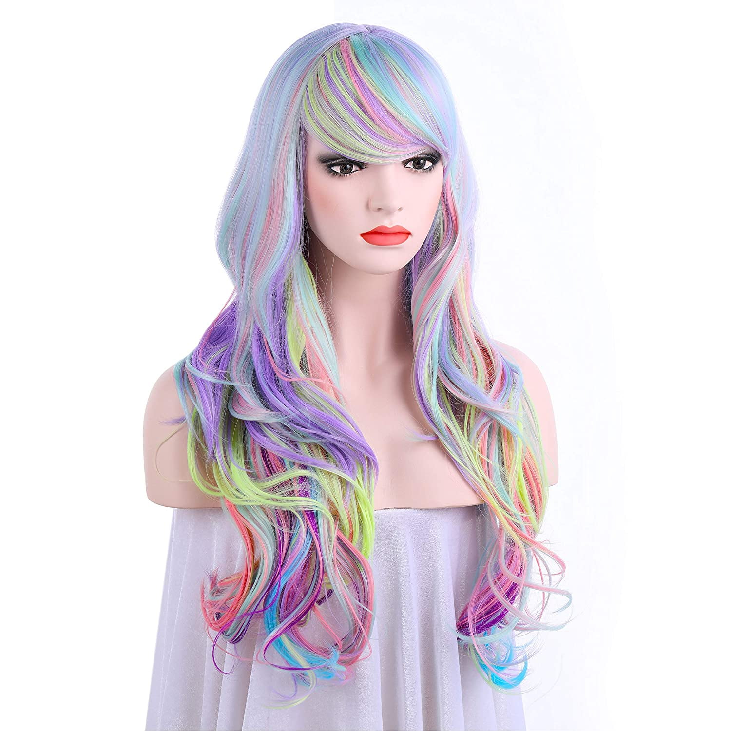 Fashion Mixed Fade Color Anime Hair Wigs Cosplay Cool Long Curly Wigs 9  Colors