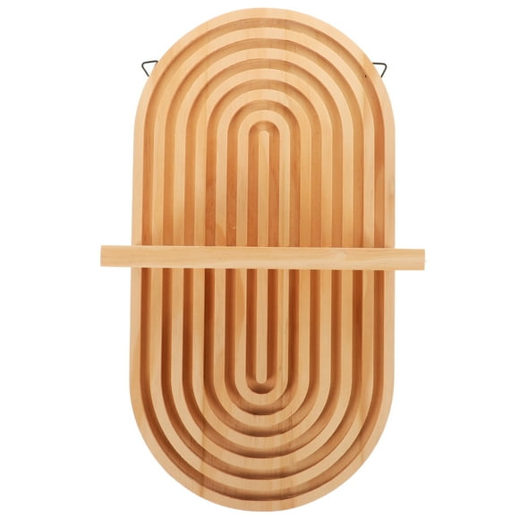 Pine Wood Wall Shelf 1Pack 35.0X18.0X12.0Inch Light Yellow For Bathroom