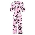 thumbnail image 4 of Haivin Women's Jumpsuit, Summer All-Over Print Short Sleeve V-Neck with Back Zipper and Side Pockets, Casual, for Daily Wear and Summer Outings, 4 of 5